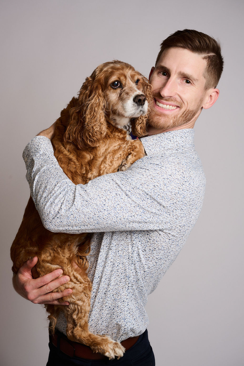 Matt Aldrich of Pet Engine Marketing with his dog